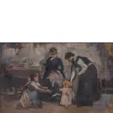 San Sebastiano Po, 1851 - Chivasso, 1895 / Scena con bambine by Demetrio Cosola, oil on panel, offered Apr 2026