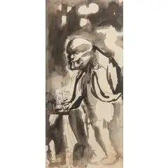 Genova 1923 - Roma 2006 / Senza titolo, 1961 by Ugo Attardi, mixed media and acquarello on paper, offered Apr 2026