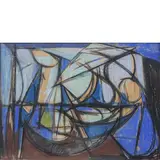 Asti 1921 / Senza titolo, 1946 by Eugenio Guglielminetti, mixed media on cartoncino, offered Apr 2026