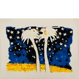 Mario Schifano, Homs 1934 - Roma 1998 / Oasi con due palme, lithograph a colori on paper