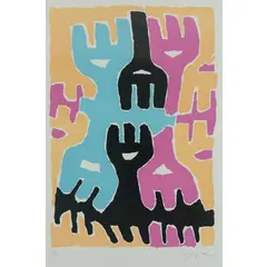 Giuseppe Capogrossi, Roma 1900 - 1972 / Senza titolo, Stampa litografica a colori su carta