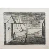 Giuseppe Viviani, San Giuliano Terme 1898 - Pisa 1965 / Bocca d'Arno, 1936, etching on paper giapponese