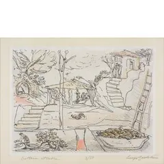 Cupramontana 1892 - Roma 1963 / Osteria etrusca, 1955 by Luigi Bartolini, lithograph a colori on paper, offered Apr 2026
