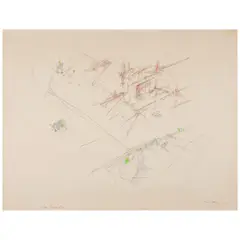 Hyde Horizontals by Roberto Matta, 1957, colored pencil on paper, sold Jul 2025