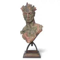 Javier Marín, Cabeza de Hombre Verde, 1996, Oaxacan and Zacatecan clay with engobes