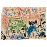 Ernst Ludwig Kirchner, Weinstube (Wine Bar), circa 1909, pastel and pen and ink on paper