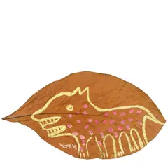 Manuel Mendive, Untitled, 2006, acrylic on tobacco leaf
