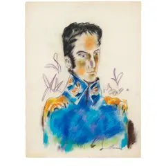 Mariano Rodríguez, Bolívar, 1980, pastel and graphite on paper