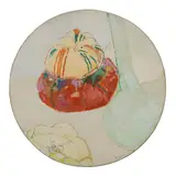 Pierre Le Sueur, Nature morte à la courge, 1990, oil on shaped canvas