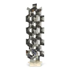 Structure Permutationelle B-11-A by Francisco Sobrino, 1969, chrome-plated steel, sold Jul 2025