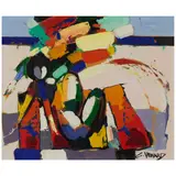 Claude Venard, La femme à la plage, oil on canvas