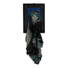 Julio Galán, Untitled, 1998, oil on paper with fabric collage