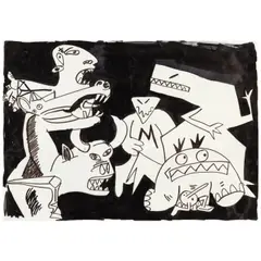 Hervé Di Rosa, Di Rosa Meets Picasso, 1984, ink on paper