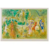 Marc Chagall, Festin nuptial dans la grotte des nymphes, from Daphnis et Chloé (Mourlot 348; Cramer bk. 46), 1961, Lithograph in colors on Arches paper