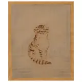 Léonard-Tsuguharu Foujita, Chat brun, from Les Chats (Buisson 29.04), 1929, Aquatint, engraving and roulette in colors on chine applique to Japan paper support