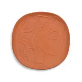 Profil de Jacqueline (Ramié 308) by Pablo Picasso, 1956, Red earthenware clay dish, marked '92/100', incised 'A 100 BIS', sold May 2025
