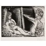 Pablo Picasso, Peintre et son modèle, from Série 347 (Bloch 1381), 1966, Etching and aquatint on Rives BFK paper