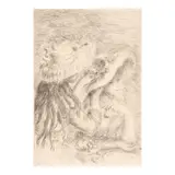 Le chapeau épinglé (La fille de Berthe Morisot et sa cousine), 3e planche (Delteil/Stella 8) by Pierre-Auguste Renoir, c. 1894, Etching and drypoint on wove paper, second (final) state, sold May 2025