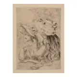 Le chapeau épinglé (La fille de Berthe Morisot et sa cousine), 1re planche by Pierre-Auguste Renoir, c. 1894, Etching on cream wove paper, sold May 2025