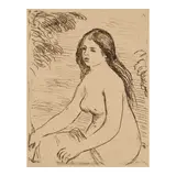 Femme nue assise (Delteil/Stella 12) by Pierre-Auguste Renoir, c. 1906, Soft ground etching on cream laid paper, from Die Impressionisten by Théodore Duret, sold May 2025