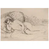 Femme nue couchée (tournée à gauche) (Delteil/Stella 15) by Pierre-Auguste Renoir, c. 1906, Etching on laid paper, second (final) state, sold May 2025