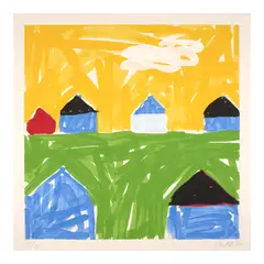 Jennifer Bartlett, House #2, from House II, 2015, Screenprint in colors on wove paper
