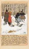 Berlin W. beim Schneeschippen by Heinrich Zille, 1917, Gouache, Deckweiß und Tuschfeder auf bräunlichem Papier, sold Dec 2017