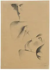 Oskar Schlemmer, Begegnung, 1928, Lithographie auf Bütten