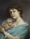 Gabriel von Max, Schlafen gehn!“. Nach 1900, Öl auf Leinwand