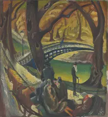 Albert Birkle, Tiergartenherbst, Um 1925, Öl auf Leinwand. Doubliert