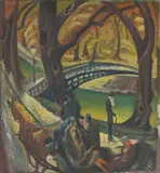 Albert Birkle, Tiergartenherbst, Um 1925, Öl auf Leinwand. Doubliert