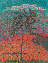 Herbstlicher Baum II (mit rosa Wolke) by Gustav Gildemeister, Um 1907, Öl auf Leinwand, sold May 2024