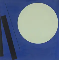 STILLE by Günter Fruhtrunk, 1956, Acryl auf Karton auf Hartfaserplatte, sold May 2024