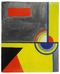 Composition by Hannah Höch, 1922, Öl über Bleistift auf Leinwand, auf Malpappe aufgezogen, sold Nov 2011