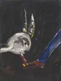 Walter Dahn, Intelligente Ziege, 1982, Öl auf Leinwand