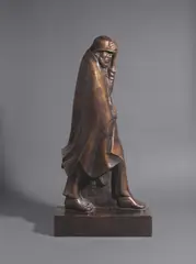 Wanderer im Wind by Ernst Barlach, 1934, Bronze mit brauner Patina, sold Jun 2022