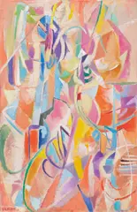 André Lanskoy, L’arc en ciel accidenté, 1968, Öl auf Leinwand