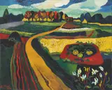 Josef Scharl, Landshut/Feldweg mit Komposthaufen, 1938, Öl auf Leinwand