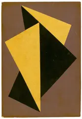 Hermann Glöckner, Räumliche Faltung, schwarzweiß vor violett, 1967, Buntpapier und Lack auf Pappe