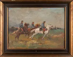 Václav Soušek, Dragoons, First half of 20th century, oil on canvas