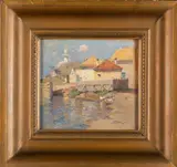 Alexej Vasilijevič Hanzen, Motif from the Mediterranean Area, First half of 20th century, oil on cardboard