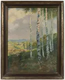 Antonín Boubín, Birches, First half of 20th century, oil on canvas