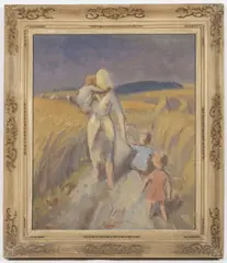 Alois Moravec, On the Field, 1941, oil on cardboard