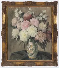 František Bukáček, Bouquet of Peonies, First half of 20th century, oil on canvas