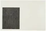 Clinton Plaza (Black Series I) by Frank Stella, 1967, 1-color lithograph on Barcham green paper, sold Oct 2014