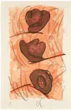Claes Oldenburg, Three Hats, 1974, 8-color lithograph on cream Twinrocker Mill handmade paper