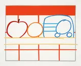 Tom Wesselmann, Still Life with Apple, Orange, and Radio, 1991, Color screenprint on Arches paper