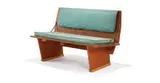 Frank Lloyd Wright, Double high bench, 1951, Custom designed for the Meeting House of the First Unitarian Society, Madison, W