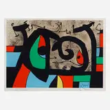 Untitled (from Le lezard aux plumes d'or series) by Joan Miró, 1971, lithograph in colors on Kochi Japan, sold Jun 2022