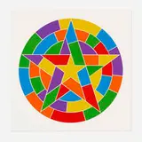 Sol LeWitt, Plate 3 (from the Stars series), 2002, linocut in colors on Somerset Satin 300 gsm